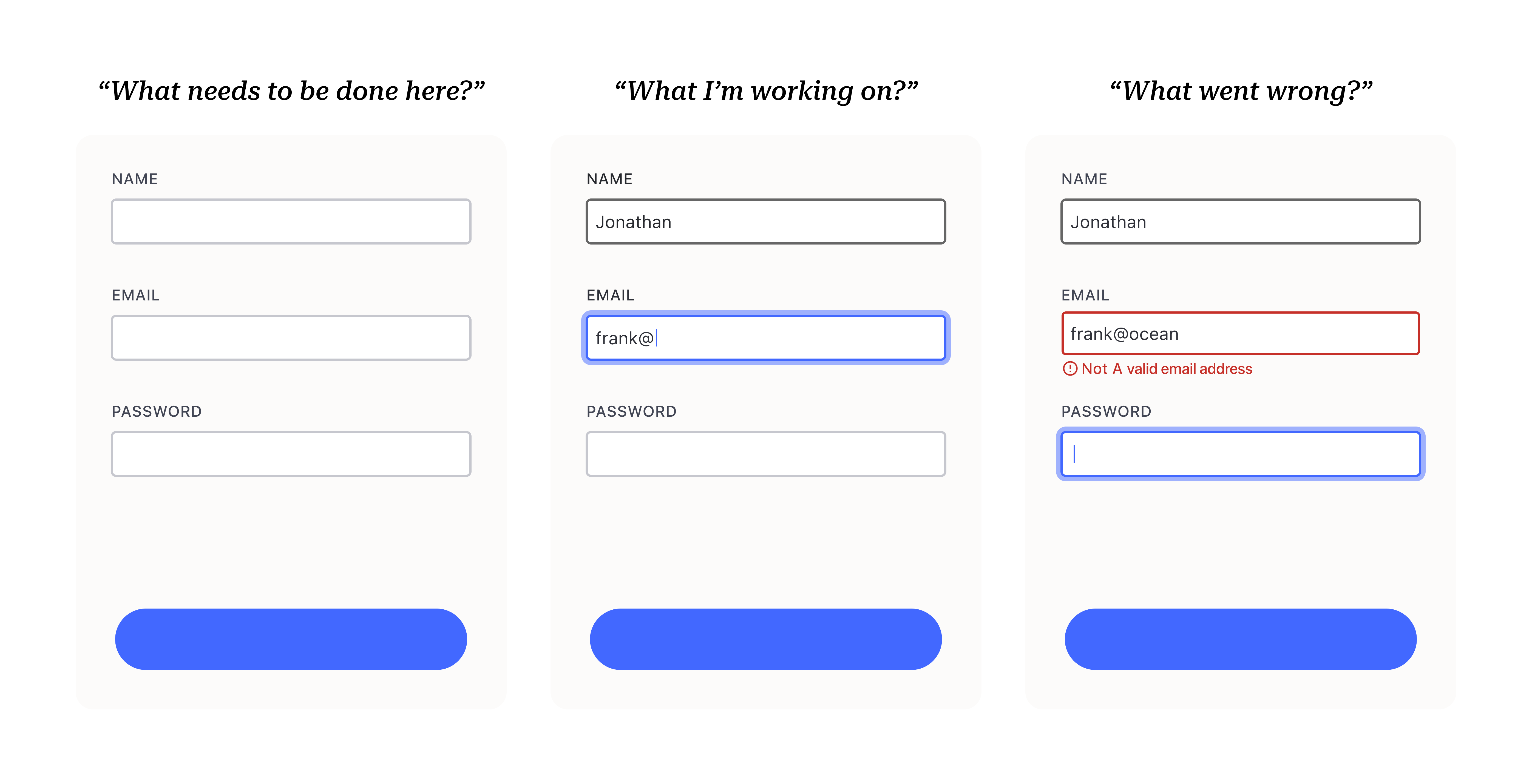 Inconsistent input fields across projects